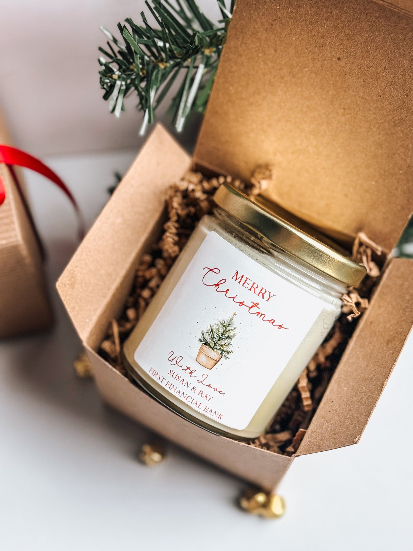Personalized Merry Christmas Candle | Holiday Soy Candle | Christmas Tree Scented Candle | Christmas Table Decor | Stocking Stuffer Thegiftgalashop